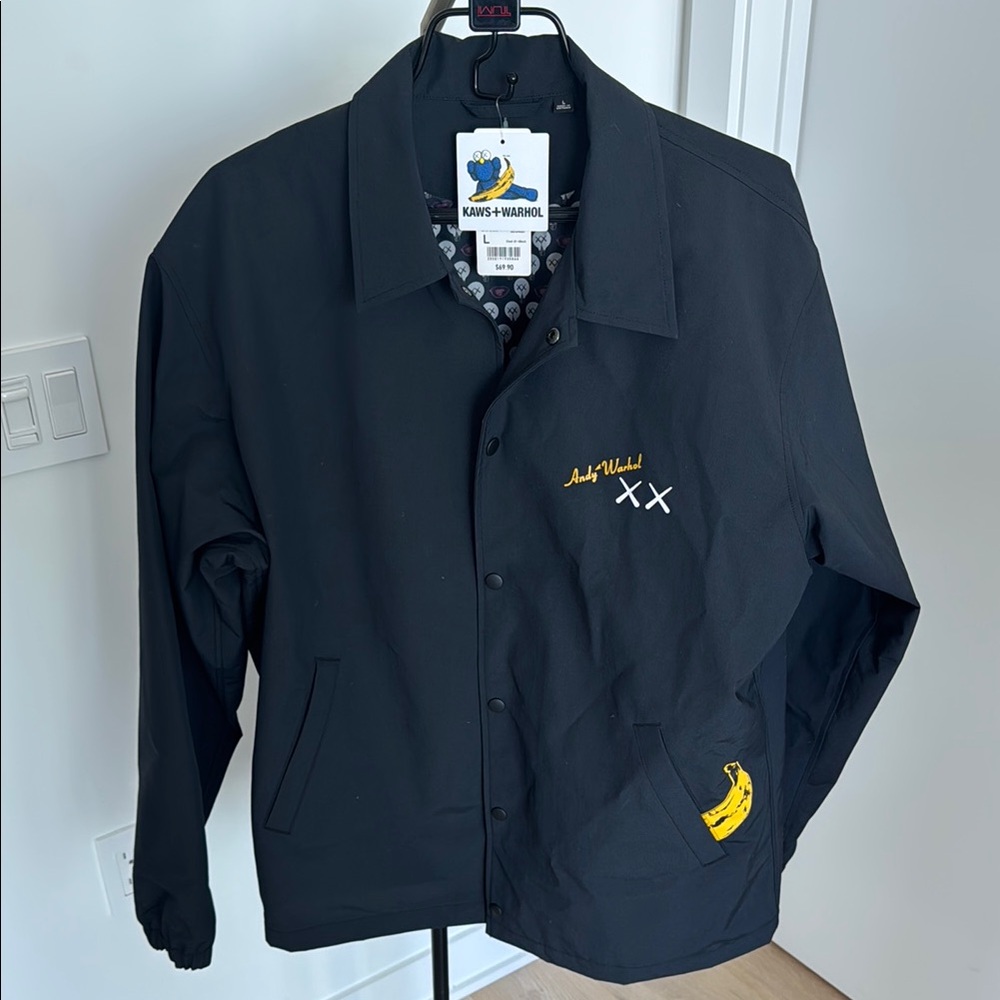 Uniqlo x KAWS x WARHOL Collection Coach Jacket Black 2024 (Size Large)